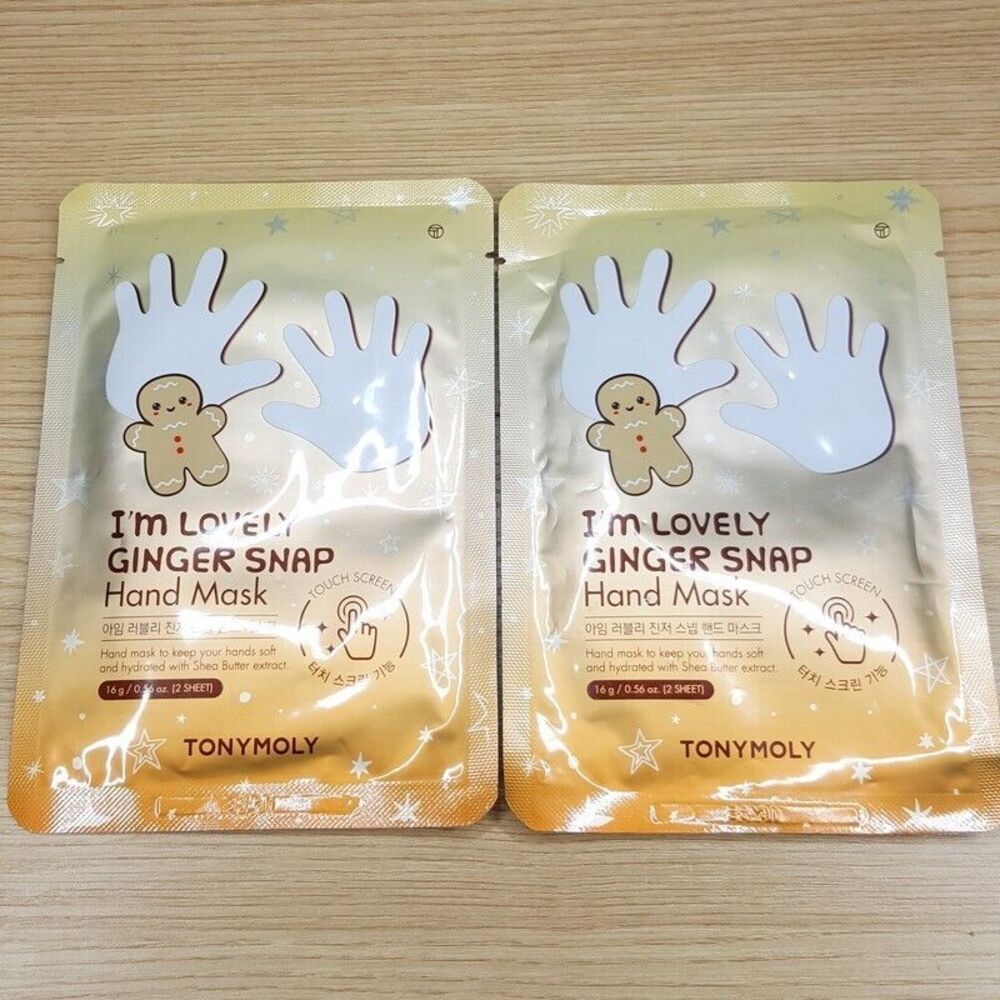 TONYMOLY I'm Lovely Ginger Snap Hand Mask Set of 2 Total 4 Sheets